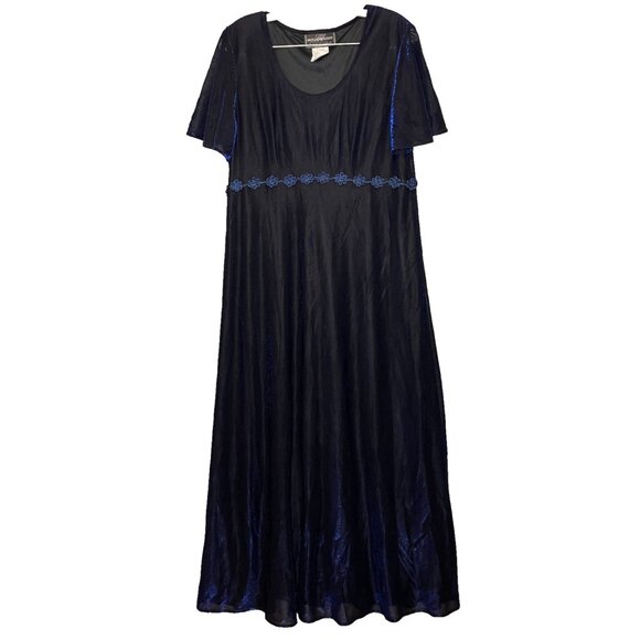 Molly Malloy Women Whimsigoth Dark Fairy Grunge Witchy Shiny Sheen Maxi Dress 10 - Picture 1 of 14